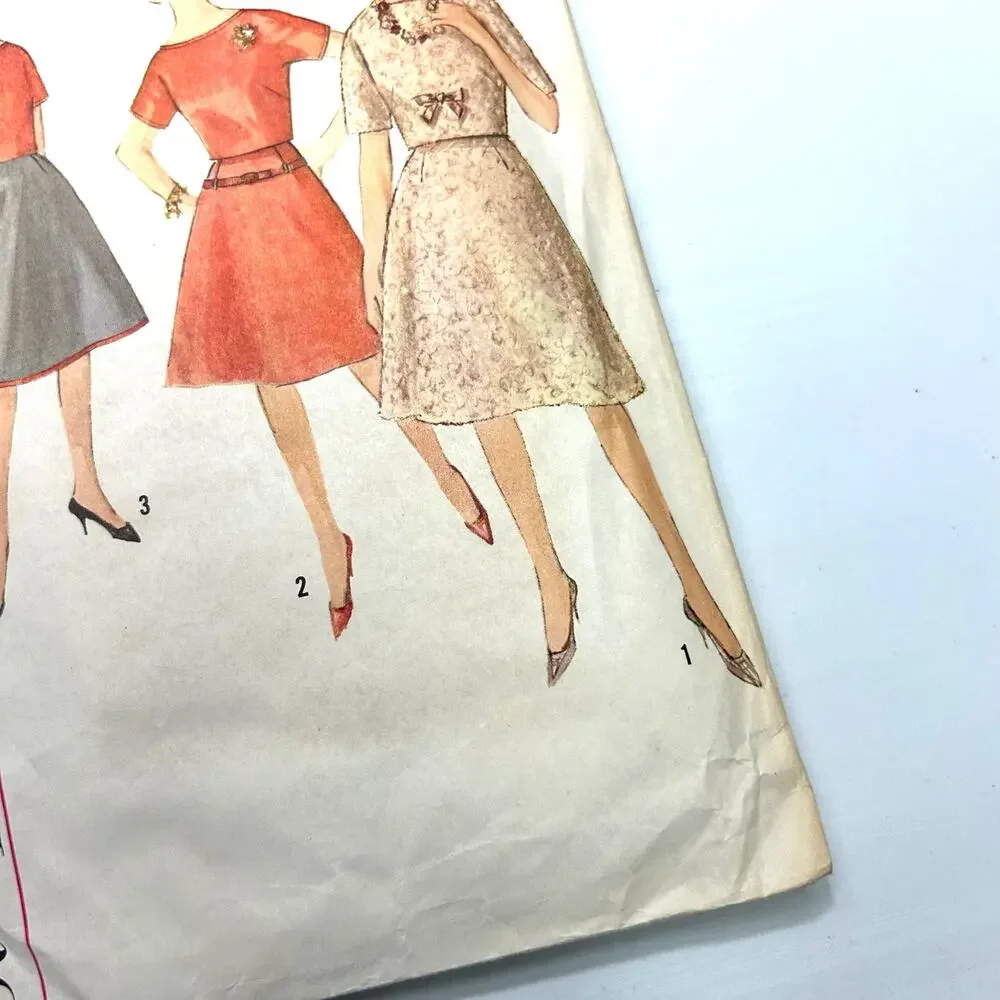 Simplicity Vintage 1960's? Pattern #4563 Junior Misses Top and Skirt Size 14 HTF
